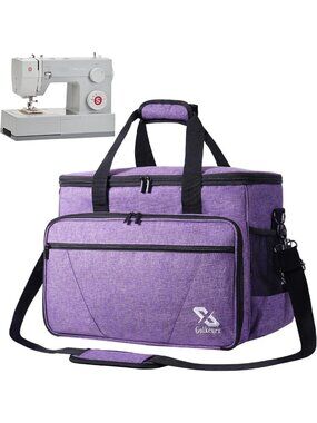 Sewing Machine Carrying Case with Removable Pad & Side Pocket, Adjustable Strap